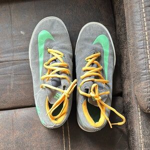 Nike Kids Gray and Green Sneakers